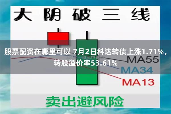 股票配资在哪里可以 7月2日科达转债上涨1.71%，转股溢价率53.61%