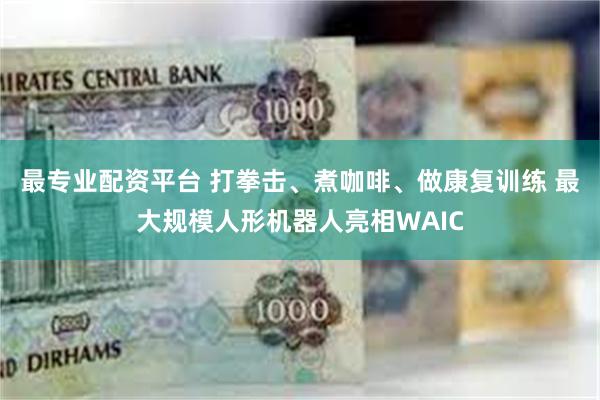 最专业配资平台 打拳击、煮咖啡、做康复训练 最大规模人形机器人亮相WAIC